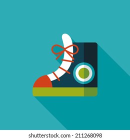 vintage shoes flat icon with long shadow,eps10