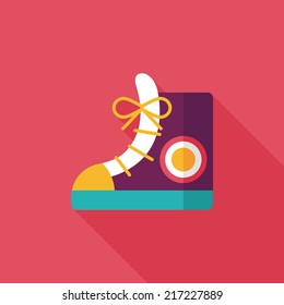 vintage shoes flat icon with long shadow,eps10