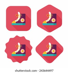 vintage shoes flat icon with long shadow,eps10