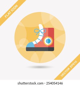 vintage shoes flat icon with long shadow,eps10