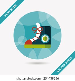 vintage shoes flat icon with long shadow,eps10