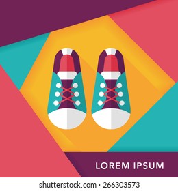 vintage shoes flat icon with long shadow,eps10