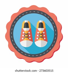 vintage shoes flat icon with long shadow,eps10