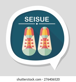 vintage shoes flat icon with long shadow,eps10