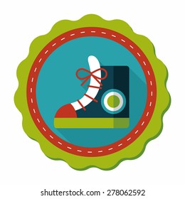 vintage shoes flat icon with long shadow,eps10