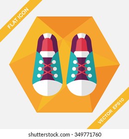 vintage shoes flat icon with long shadow,eps10
