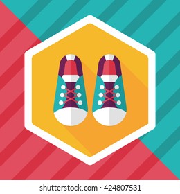 vintage shoes flat icon with long shadow,eps10