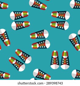 vintage shoes flat icon,eps10 seamless pattern background