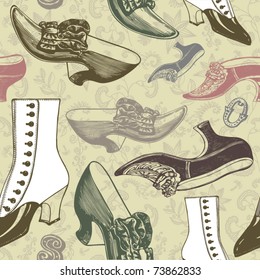  vintage shoes seamless background