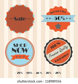 Vintage shopping elements set