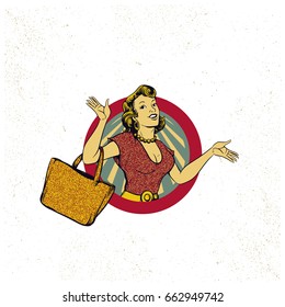 Vintage shopping Propaganda logo branding and elements. Isolated artwork object. Suitable for and any print media need.