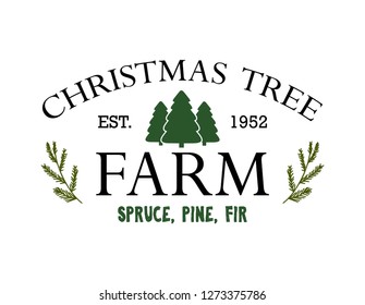 Vintage sign for Christmas Tree Farm vector