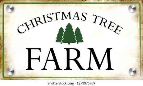 Vintage sign for Christmas Tree Farm vector