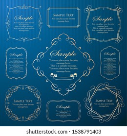 Vintage sign frames. Old decorative frame design, retro ornate label elements and luxurious vintage borders. Premium certificate badge, victorian elegant tag. Isolated vector symbols set