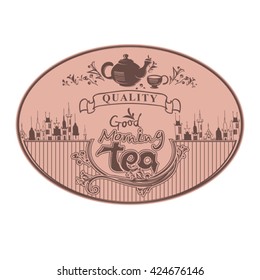 Vintage signboard tea shop.
