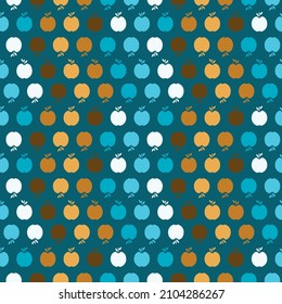 Vintage silhouette apples vector seamless repeat