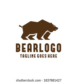 Vintage silhouette Bear logo design Vector