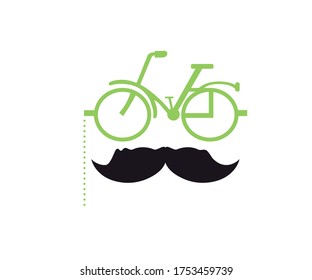 Vintage silhouette of bowler, mustaches, glasses. Vector illustration of gentleman or hipster. Retro gentleman icon. Vector art. Logo template of gentleman Club.