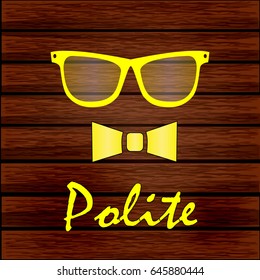 Vintage silhouette of butterfly and glasses.