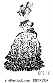 vintage silhouette of lady