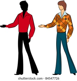 Vintage silhouette of man. Vector