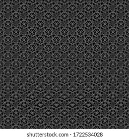 Vintage silhouette ornament. Vector illustration. Simple seamless pattern - white and black contoured elements.