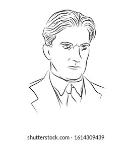 vintage silhouette portrait of man