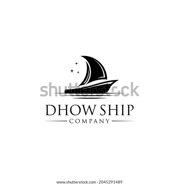 Vintage
Silhouette Sail Boat Dhow Ship Logo Logo Design
