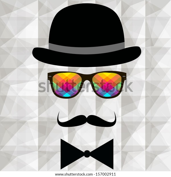 Download Vintage Silhouette Top Hat Mustaches Bow Stock Vector ...