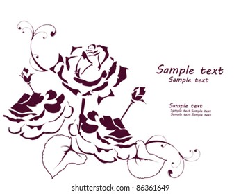 Vintage silhouettes of roses