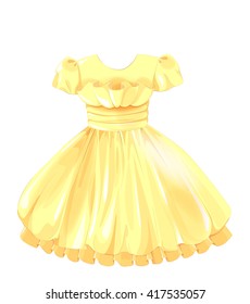 vintage silk yellow dress