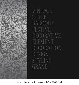 Vintage silver background baroque