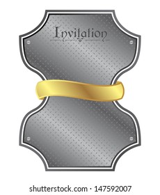 vintage silver gold plate invitation graphic
