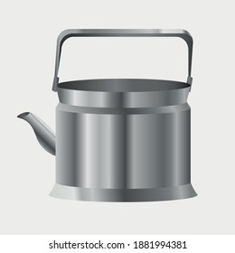 Ilustración vectorial de hervidor de plata de época