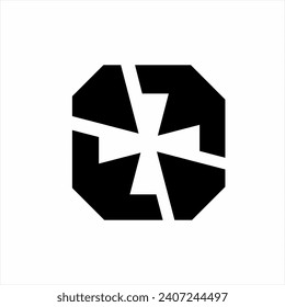 Vintage simple abstract cross logo design.