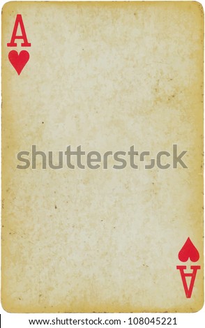 vintage simple background : playing card -  ace of hearts