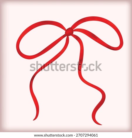 Vintage Simple Bow, Red Ribbon, Hand Drawn, Romantic Element, Decoration, Aesthetic, Vintage, Holiday, Isolated, Vector