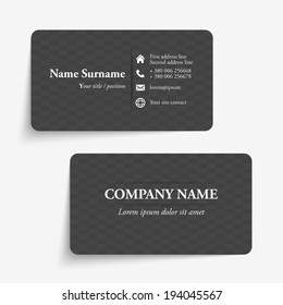 Vintage simple business card vector template.