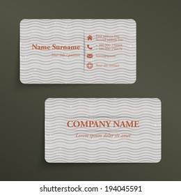 Vintage simple business card vector template.