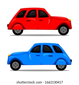 Vintage simple car vector isolated on white background