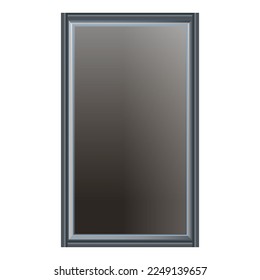 Vintage simple dark Window in realistic style. Wood Frame. Colorful vector illustration isolated on white background.