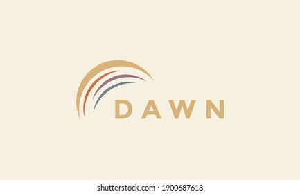 Vintage Simple Dawn  Logo Symbol Icon Vector Graphic Design 