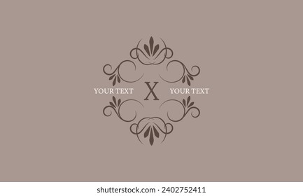 Vintage simple elegant monogram with sign X. Sophisticated vector logo in minimalist style