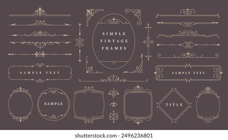 Vintage simple frame set, traditional classic designs