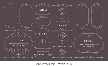 Vintage simple frame set, traditional classic designs