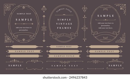 Vintage simple frame set, traditional classic designs