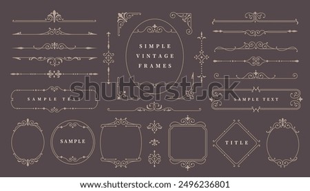 Vintage simple frame set, traditional classic designs