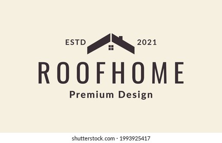 vintage simple home roof  logo vector icon illustration design