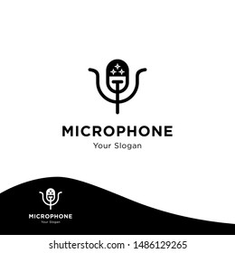 Vintage Simple Microphone Logo Design Template