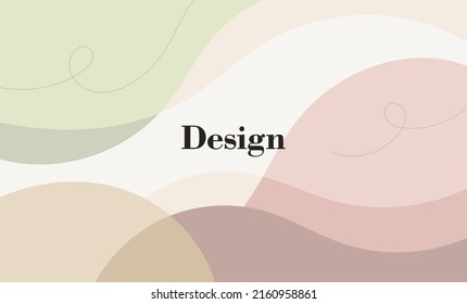 Vintage simple stylish wavy pastel abstract background vector design. Wallpaper banner, social media, creative album, art cover editable layout illustration template.